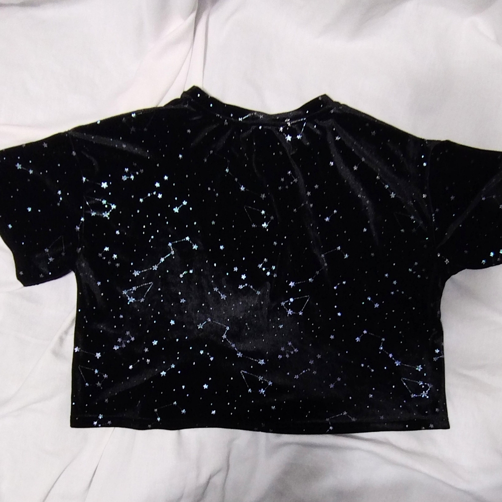Black Starry Crop Top